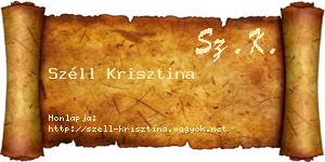Széll Krisztina névjegykártya