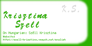 krisztina szell business card